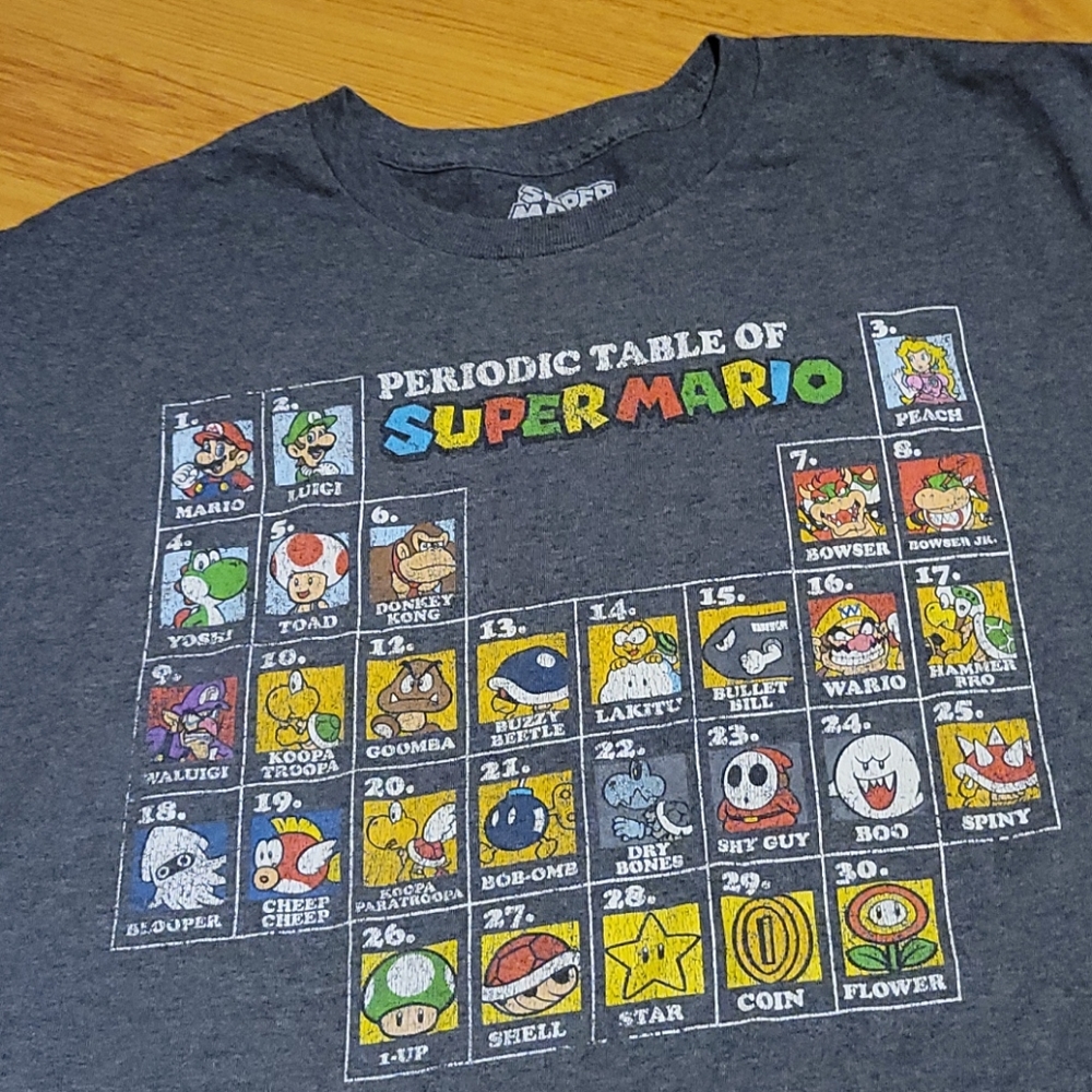 Super Mario Periodic Table Tshirt